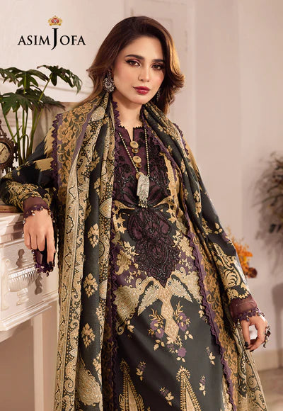 Rania By Asim Jofa Unstitched 3 Piece Embroidered Cambric Suit AJ23RN AJNR-09 - Winter Collection