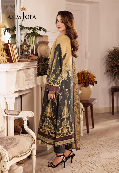 Rania By Asim Jofa Unstitched 3 Piece Embroidered Cambric Suit AJ23RN AJNR-09 - Winter Collection