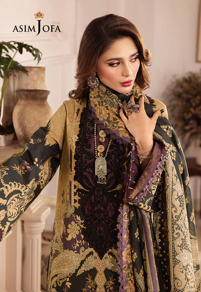 Rania By Asim Jofa Unstitched 3 Piece Embroidered Cambric Suit AJ23RN AJNR-09 - Winter Collection