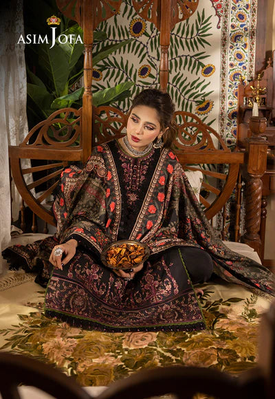 Rania By Asim Jofa Unstitched 3 Piece Embroidered Cambric Suit AJ23RN AJNR-10 - Winter Collection