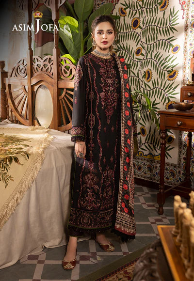 Rania By Asim Jofa Unstitched 3 Piece Embroidered Cambric Suit AJ23RN AJNR-10 - Winter Collection