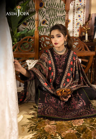 Rania By Asim Jofa Unstitched 3 Piece Embroidered Cambric Suit AJ23RN AJNR-10 - Winter Collection