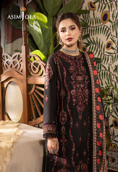 Rania By Asim Jofa Unstitched 3 Piece Embroidered Cambric Suit AJ23RN AJNR-10 - Winter Collection