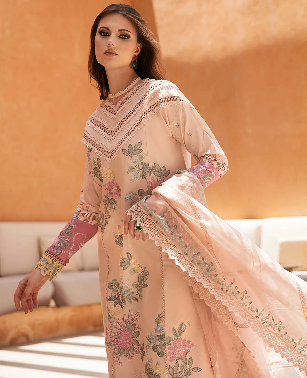 Rezene By Republic WomensWear Unstitched 3 Piece Embroidered Lawn Suit RW23R D-8A - Summer Collection