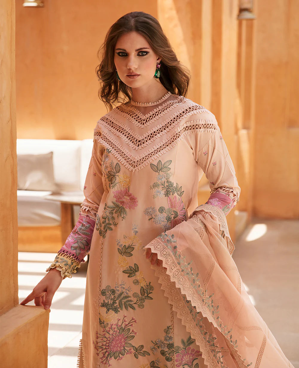 Rezene By Republic WomensWear Unstitched 3 Piece Embroidered Lawn Suit RW23R D-8A - Summer Collection