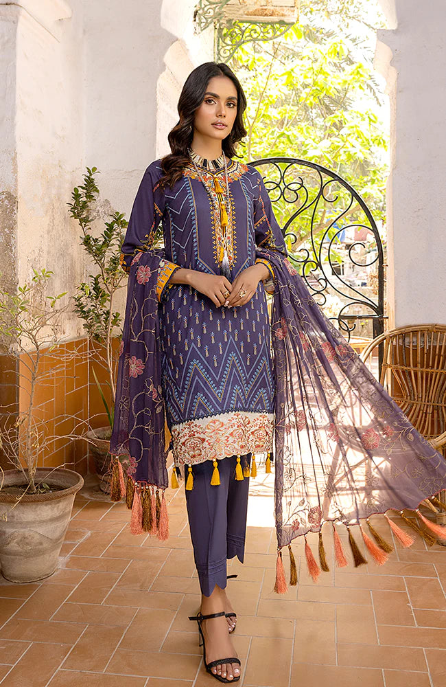 Rung By Al Zohaib Unstitched 3 Piece Embroidered Lawn Suits FE-23-04 - Festive Collection Brand Mafia by Zonash