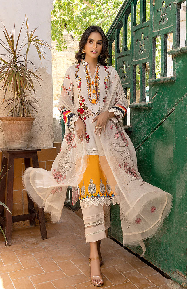 Rung By Al Zohaib Unstitched 3 Piece Embroidered Lawn Suits FE-23-05 - Festive Collection Brand Mafia by Zonash