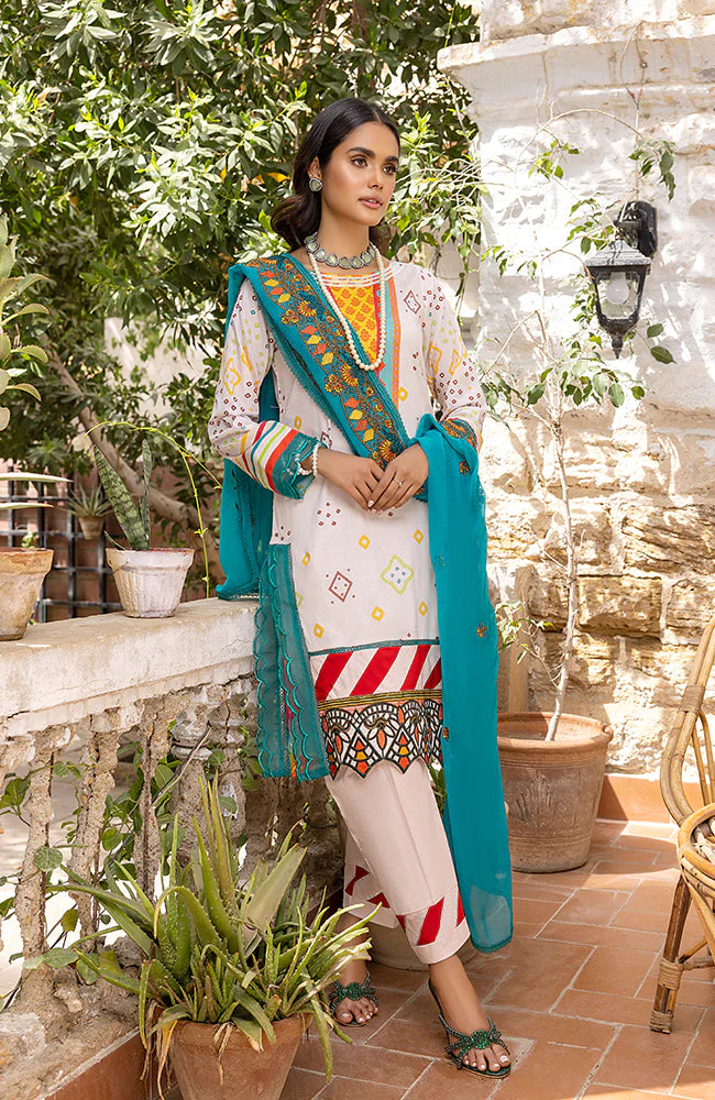 Rung By Al Zohaib Unstitched 3 Piece Embroidered Lawn Suits FE-23-07 - Festive Collection Brand Mafia by Zonash