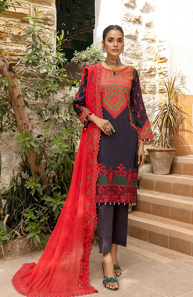 Rung By Al Zohaib Unstitched 3 Piece Embroidered Lawn Suits FE-23-08 - Festive Collection Brand Mafia by Zonash