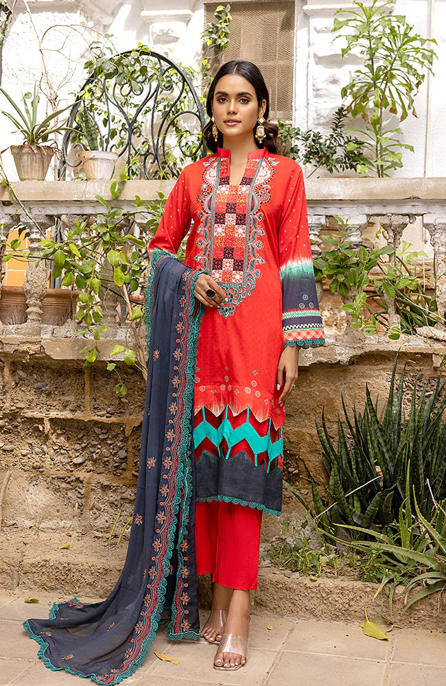 Rung By Al Zohaib Unstitched 3 Piece Embroidered Lawn Suits FE-23-13 - Festive Collection Brand Mafia by Zonash