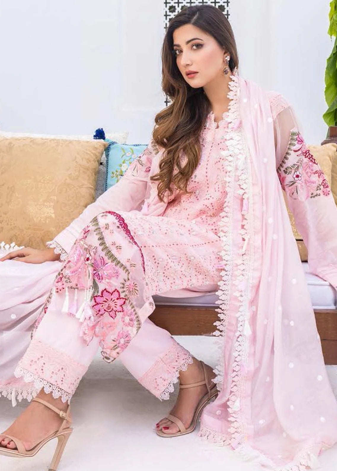 Rungkari By Mahiymaan Unstitched 3 Piece Embroidered Lawn Suit MAH23R A01 - Summer Collection Brand Mafia by Zonash