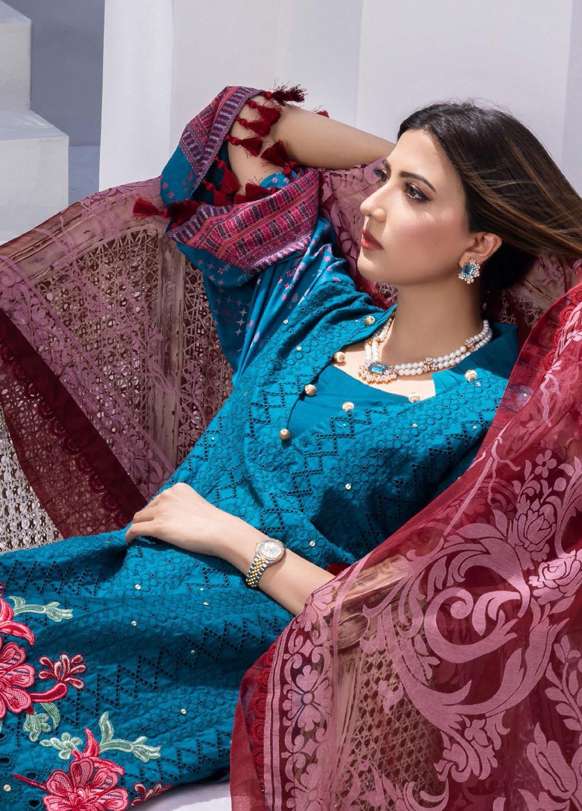 Rungkari By Mahiymaan Unstitched 3 Piece Embroidered Lawn Suit A02 - Summer Collection