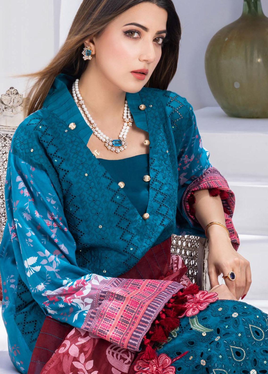 Rungkari By Mahiymaan Unstitched 3 Piece Embroidered Lawn Suit A02 - Summer Collection