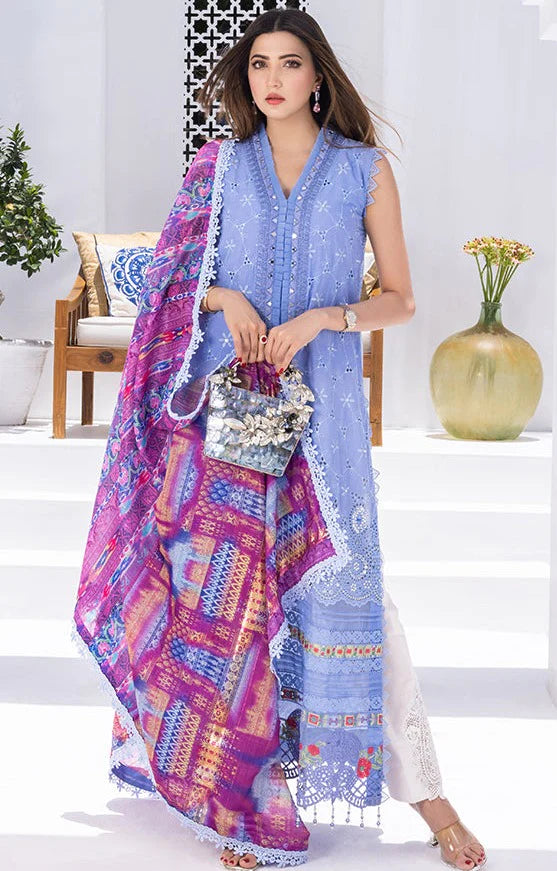 Rungkari By Mahiymaan Unstitched 3 Piece Embroidered Lawn Suit A03 - Summer Collection