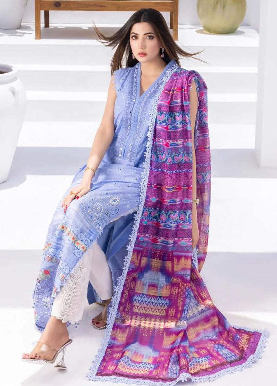 Rungkari By Mahiymaan Unstitched 3 Piece Embroidered Lawn Suit A03 - Summer Collection