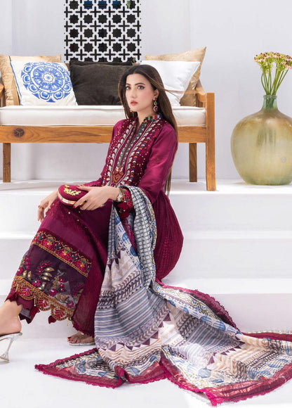 Rungkari By Mahiymaan Unstitched 3 Piece Embroidered Lawn Suit A04 - Summer Collection