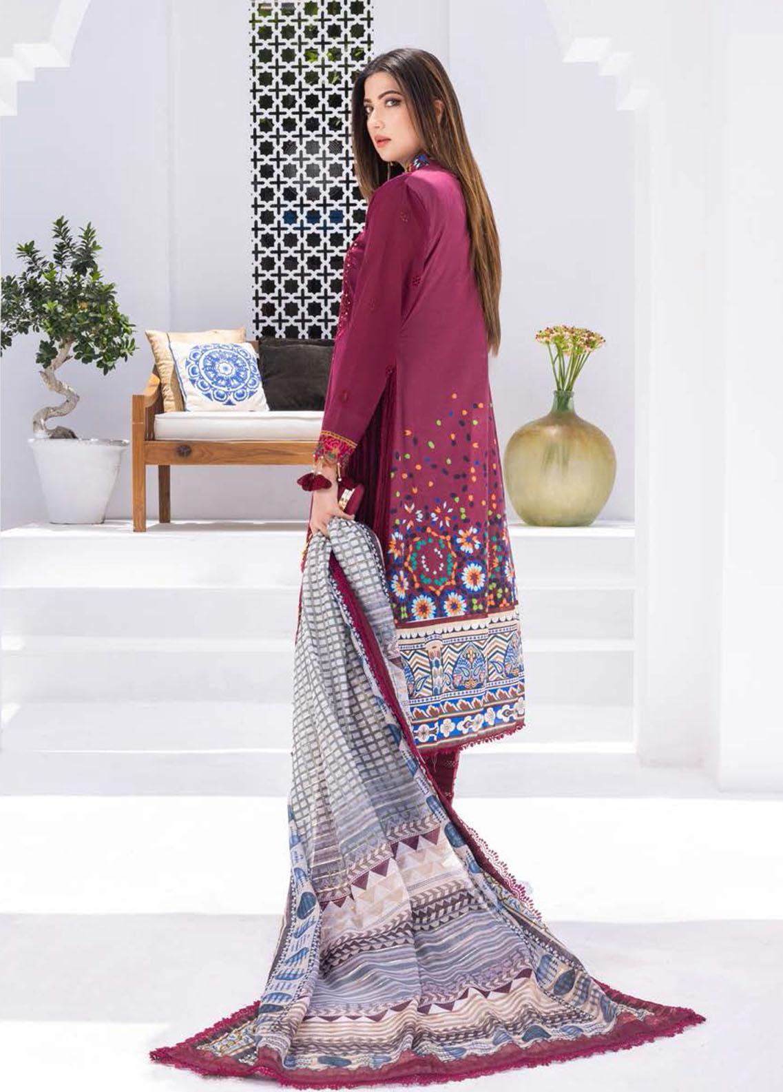 Rungkari By Mahiymaan Unstitched 3 Piece Embroidered Lawn Suit A04 - Summer Collection