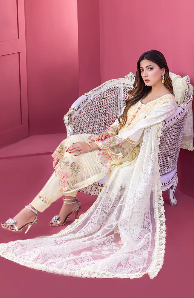 Rungkari By Mahiymaan Unstitched 3 Piece Embroidered Lawn Suit A07 - Summer Collection