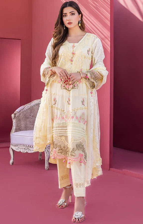 Rungkari By Mahiymaan Unstitched 3 Piece Embroidered Lawn Suit A07 - Summer Collection