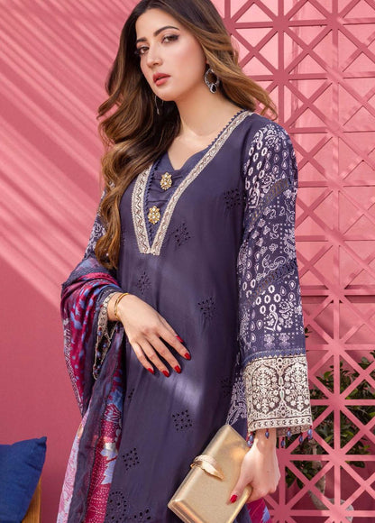 Rungkari By Mahiymaan Unstitched 3 Piece Embroidered Lawn Suit A09 - Summer Collection