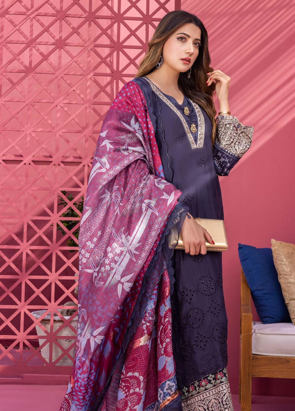 Rungkari By Mahiymaan Unstitched 3 Piece Embroidered Lawn Suit A09 - Summer Collection