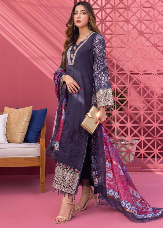 Rungkari By Mahiymaan Unstitched 3 Piece Embroidered Lawn Suit A09 - Summer Collection