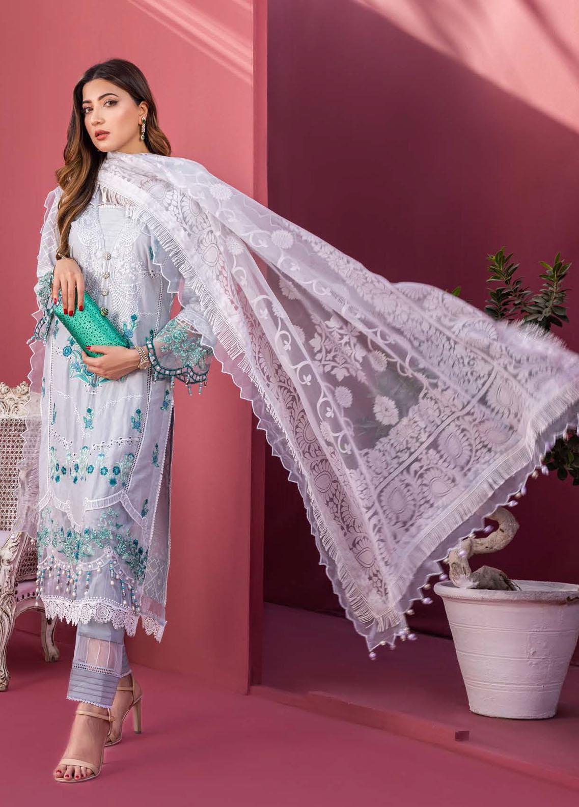 Rungkari By Mahiymaan Unstitched 3 Piece Embroidered Lawn Suit A10 - Summer Collection