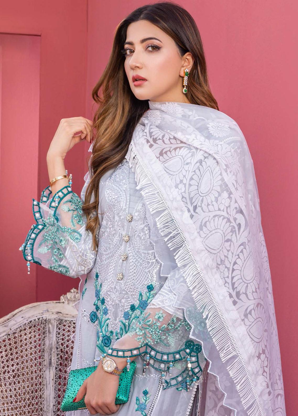 Rungkari By Mahiymaan Unstitched 3 Piece Embroidered Lawn Suit A10 - Summer Collection