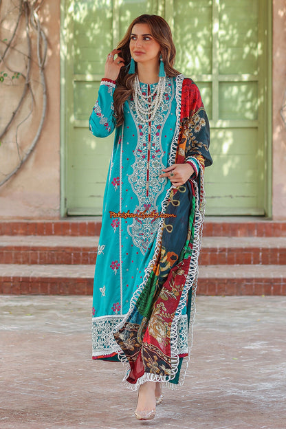 Saheliyaan by Gisele Unstitched 3 Piece Embroidered Lawn Suit GL22S D-02 GUL - Festive Collection