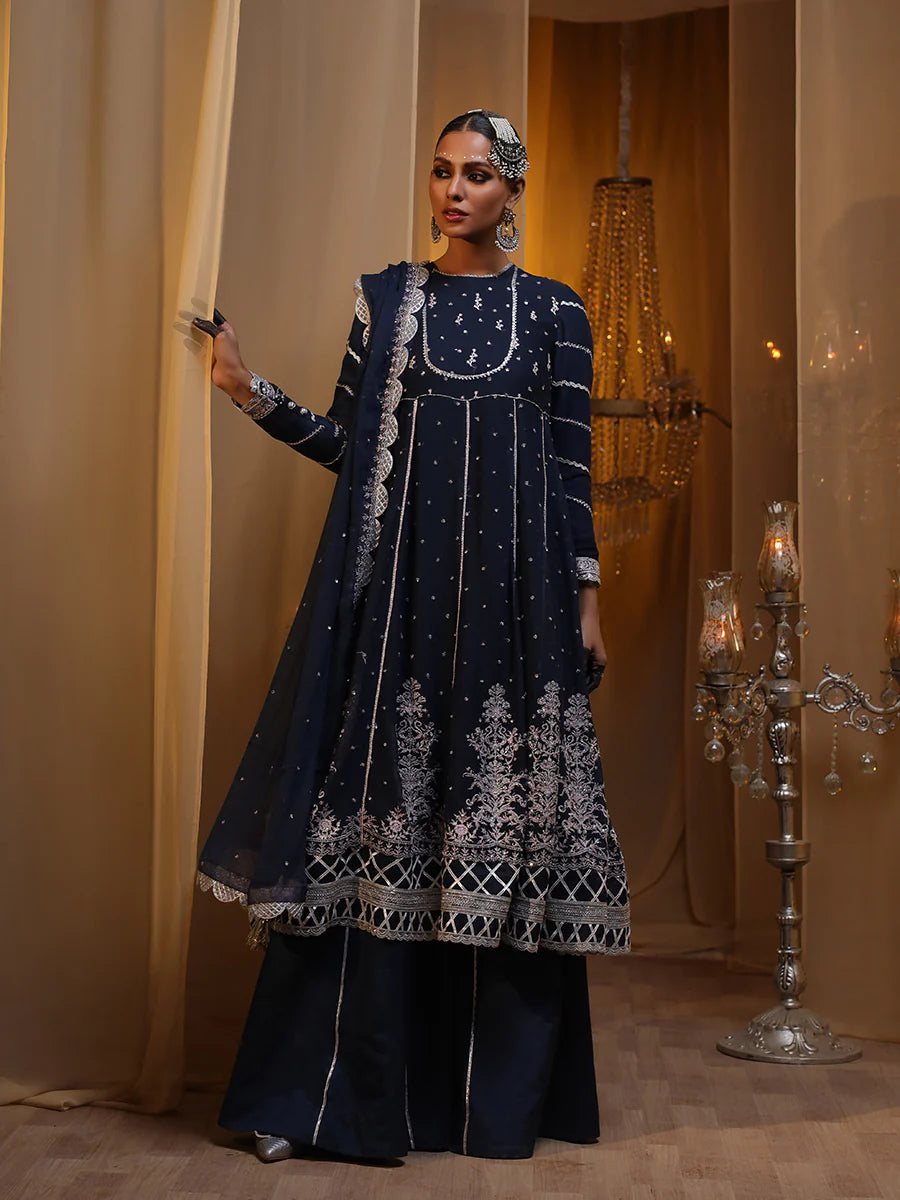 Salitex by Nora Unstitched 3 Piece Embroidered Chiffon Suit - Zingali - Luxury  Collection