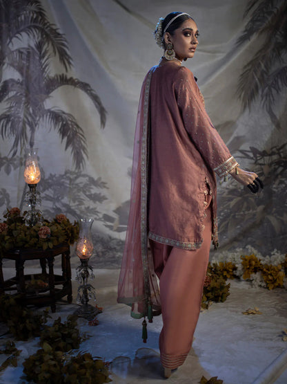 Salitex by Nora Unstitched 3 Piece Embroidered Suit - Tea-Pink - Luxury  Collection