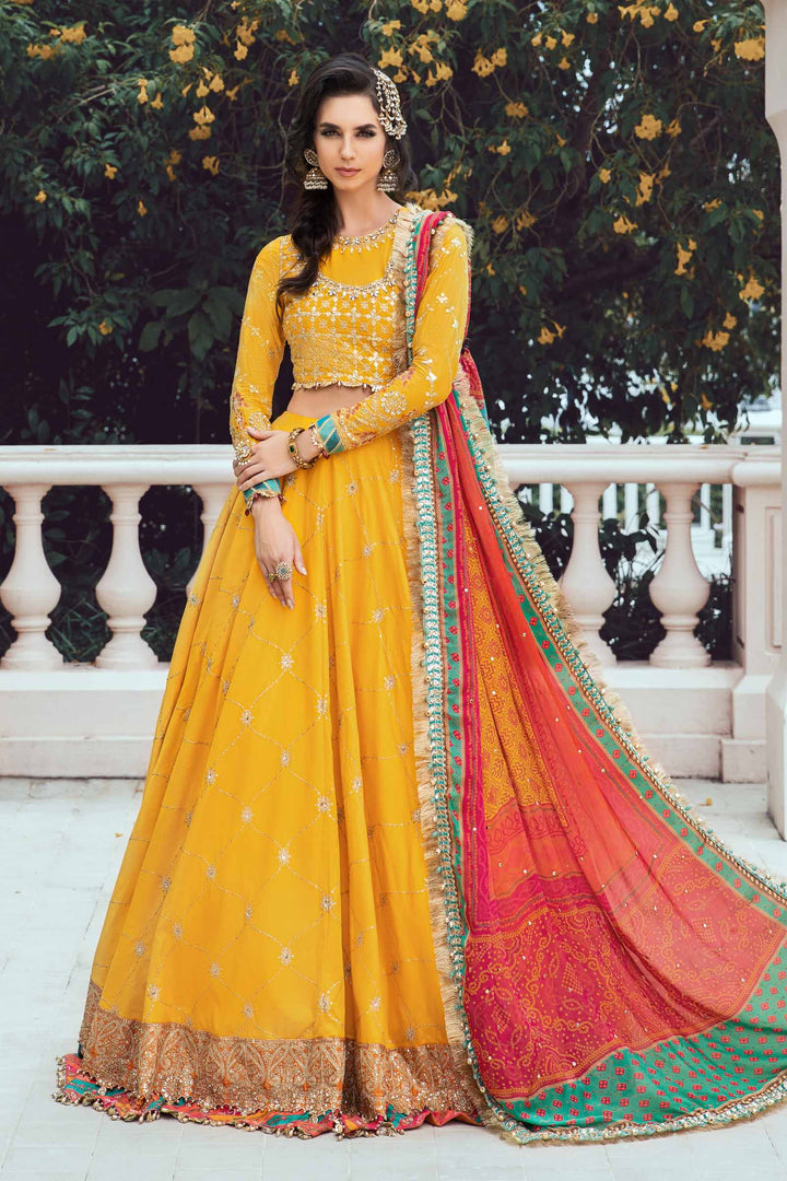 Sateen By Maria B Unstitched 3 Piece Embroidered Cotton Suit MB23ST D-05 Yellow - Luxury Collection Brand Mafia by Zonash