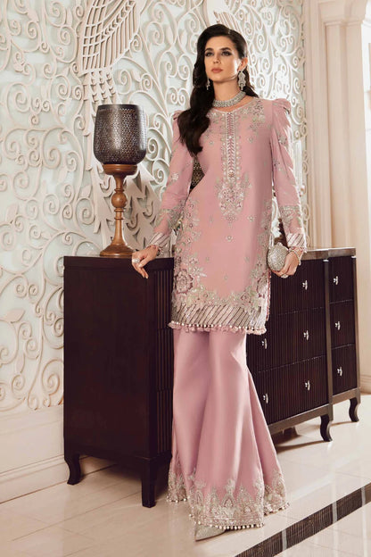 Sateen By Maria B Unstitched 3 Piece Embroidered Cotton Suit MB23ST D-06 Mauve - Luxury Collection Brand Mafia by Zonash