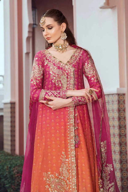 Sateen By Maria B Unstitched 3 Piece Embroidered Cotton Suit MB23ST D-09 Fuchsia Pink - Luxury Collection Brand Mafia by Zonash