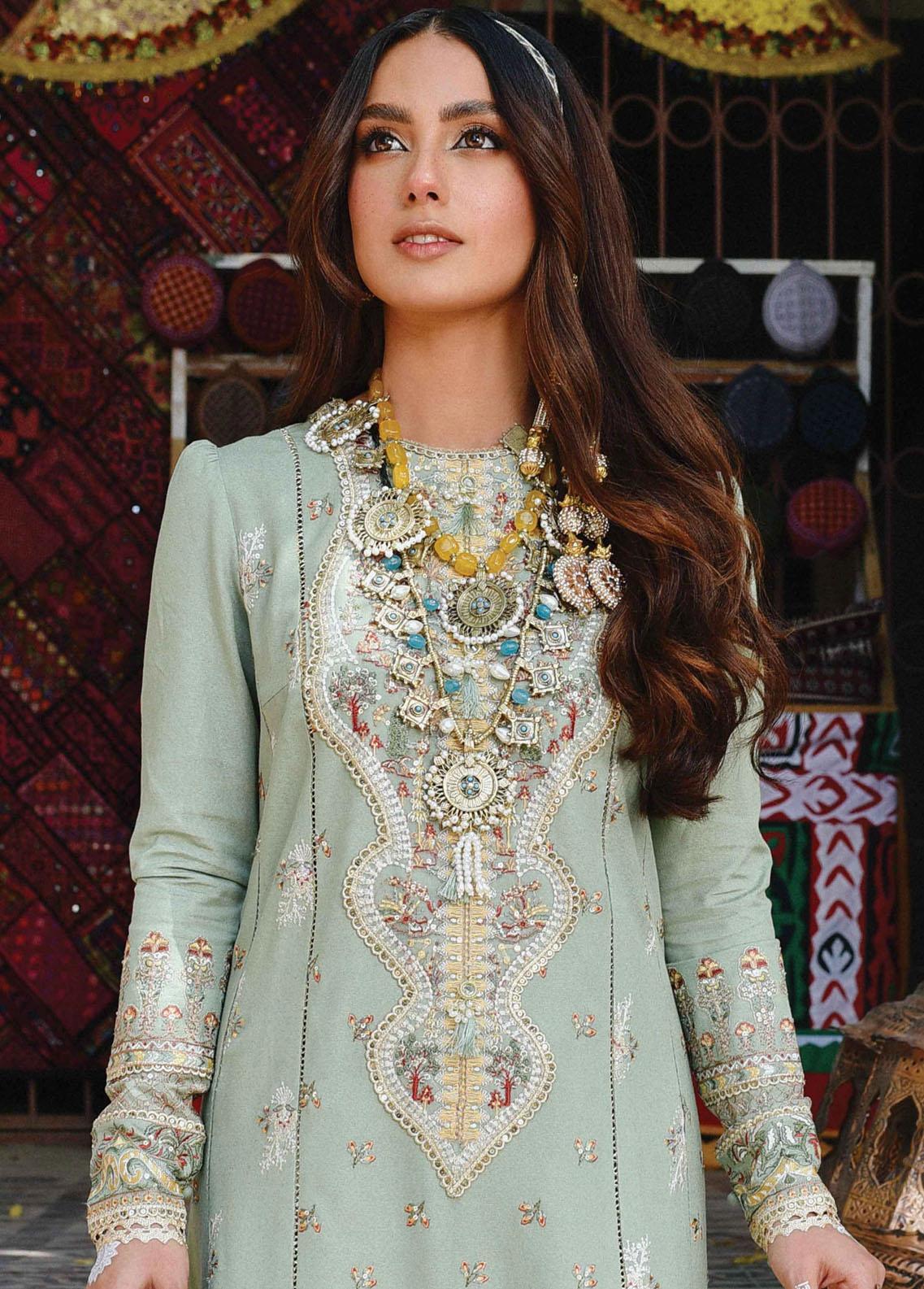 Sayonee by Qalamkar Unstitched 3 Piece Embroidered Suit QLM22SL K-06 Fariha - Winter Collection Brand Mafia by Zonash