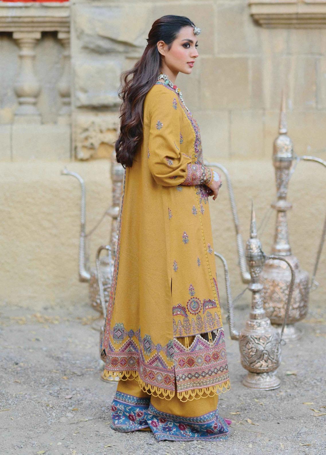 Sayonee by Qalamkar Unstitched 3 Piece Embroidered Suit QLM22SL K-07 Mehreen - Winter Collection Brand Mafia by Zonash