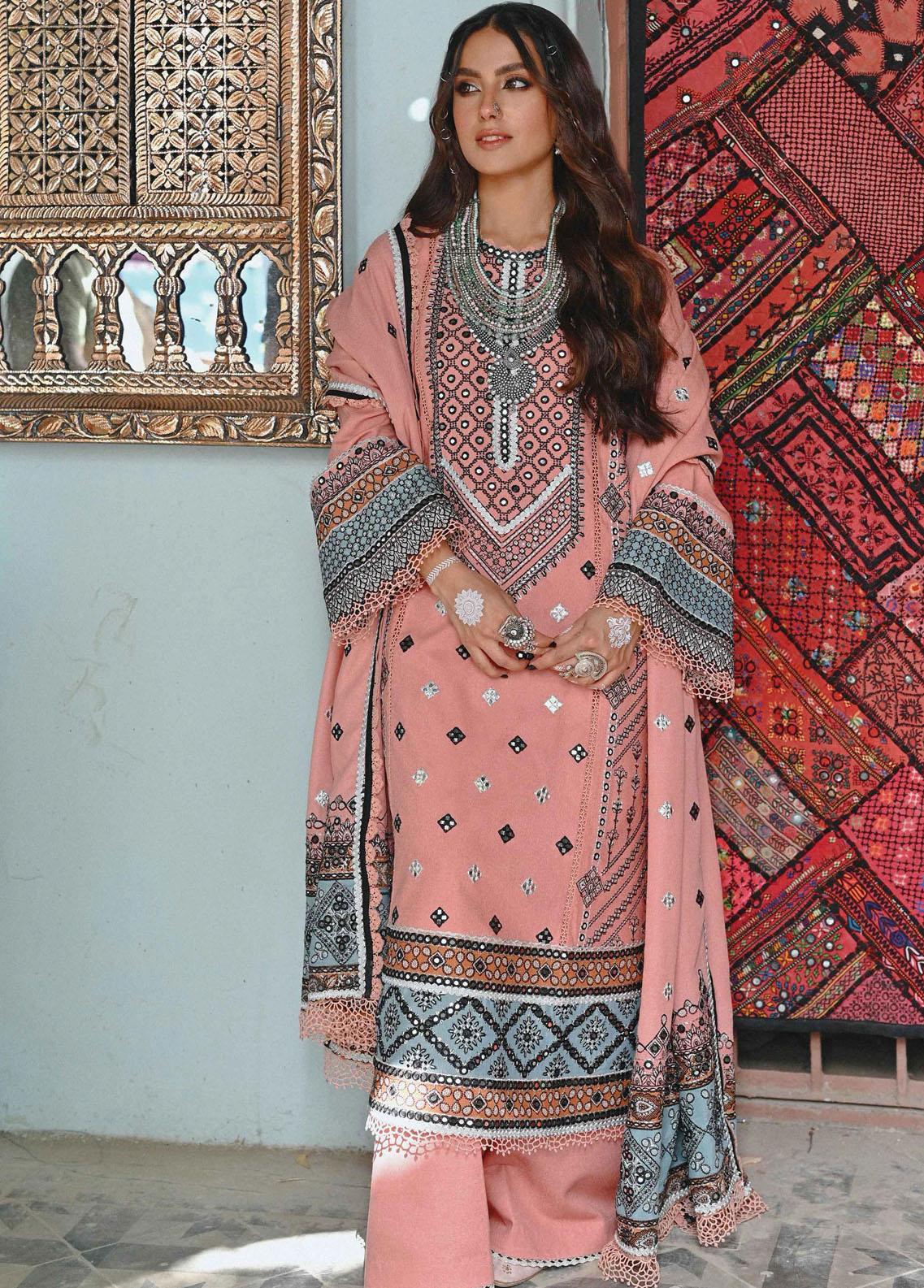 Sayonee by Qalamkar Unstitched 3 Piece Embroidered Suit QLM22SL K-09 Syra - Winter Collection Brand Mafia by Zonash