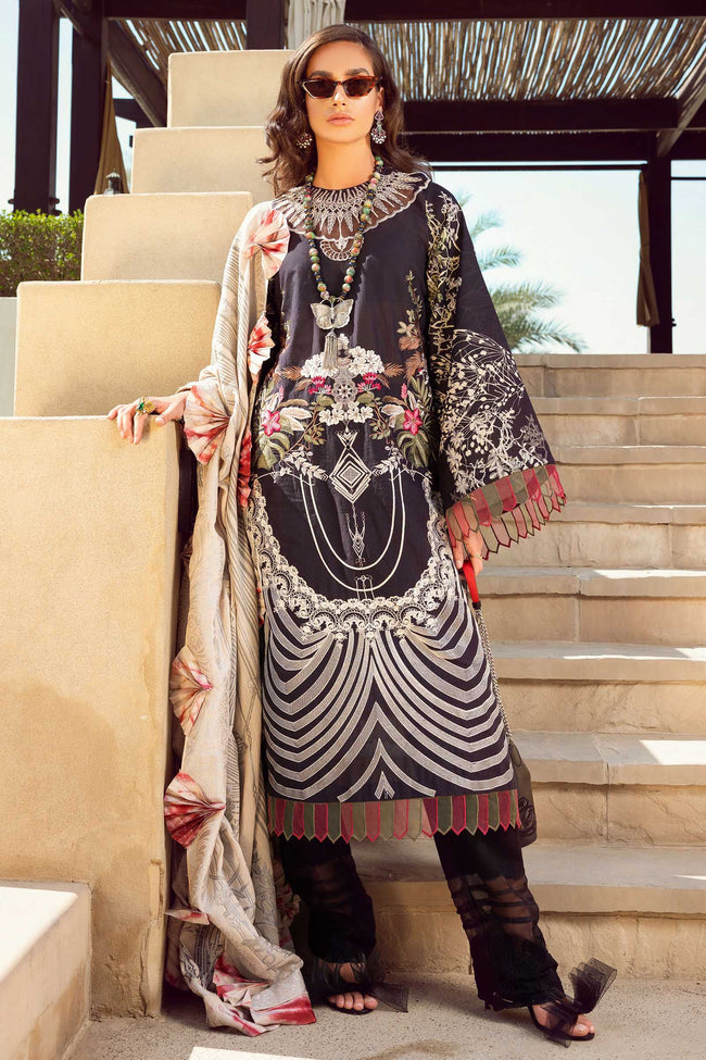 Shiza Hassan Unstitched 3 Piece Embroidered Lawn Suit SH21LL 08-B MAAHRU - Luxury Collection Brand Mafia by Zonash