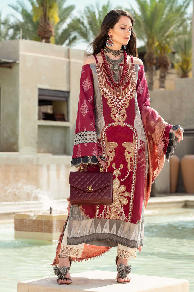 Shiza Hassan Unstitched 3 Piece Embroidered Lawn Suit SH21LL 09-B FATIN - Luxury Collection Brand Mafia by Zonash