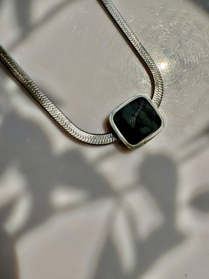 Silver and Gold Snake Chain Pendant - Stainless steel - 1 By 1.5 CM Brand Mafia by Zonash