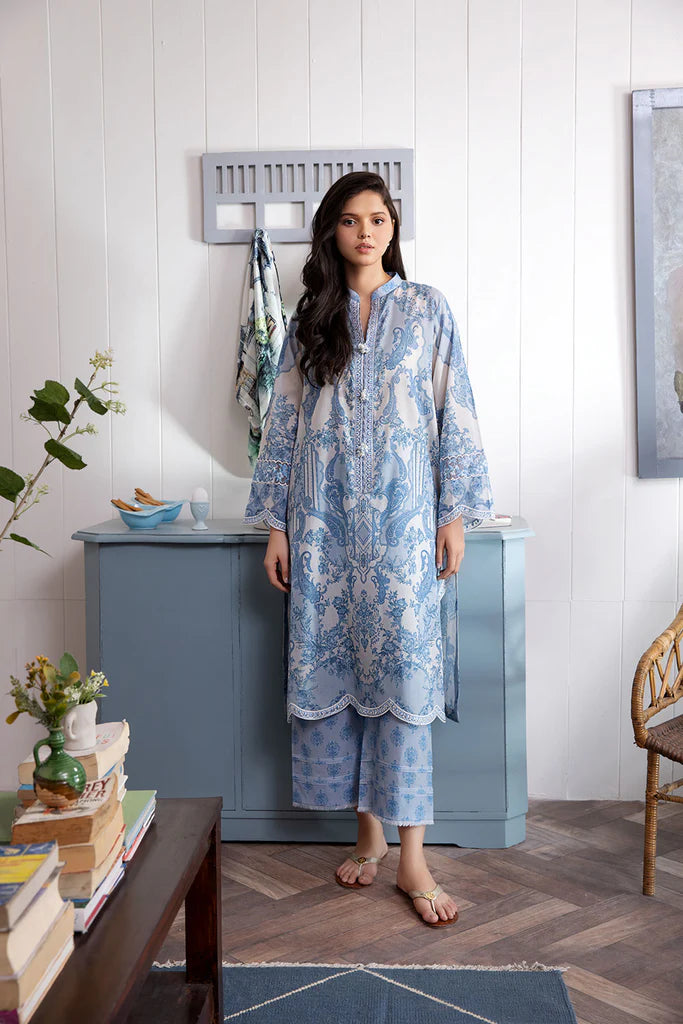 Sobia Nazir Basic Unstitched 2 Piece Embroidered Lawn Suit SN24B 3A - Summer Collection - Brand Mafia by Zonash