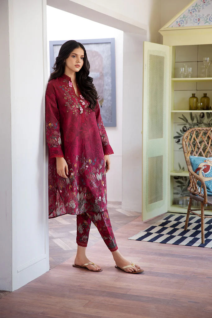 Sobia Nazir Basic Unstitched 2 Piece Embroidered Lawn Suit SN24B 5A - Summer Collection - Brand Mafia by Zonash