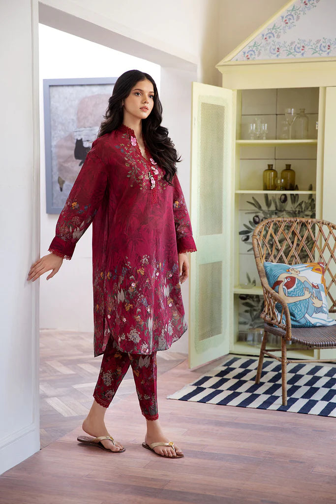 Sobia Nazir Basic Unstitched 2 Piece Embroidered Lawn Suit SN24B 5A - Summer Collection - Brand Mafia by Zonash