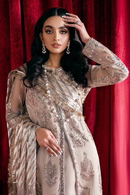 Starlet By Afrozeh Unstitched 3 Piece Embroidered Organza Suit AF23ST-V1-02 Pearl Dream - Luxury Collection Brand Mafia by Zonash