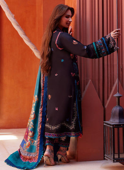 Suay by Farah Talib Aziz Unstitched 3 Piece Embroidered Lawn Suit FTA24LU FTA 01 ILARIA BLACK - Luxury Collection Brand Mafia by Zonash