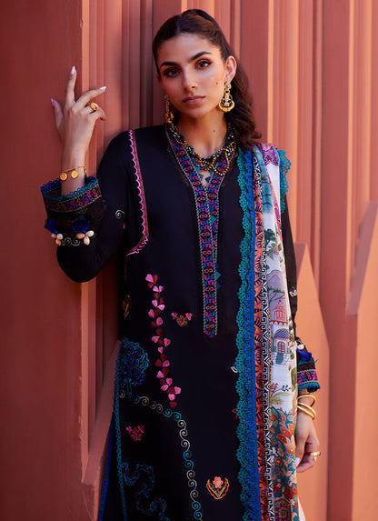 Suay by Farah Talib Aziz Unstitched 3 Piece Embroidered Lawn Suit FTA24LU FTA 01 ILARIA BLACK - Luxury Collection Brand Mafia by Zonash