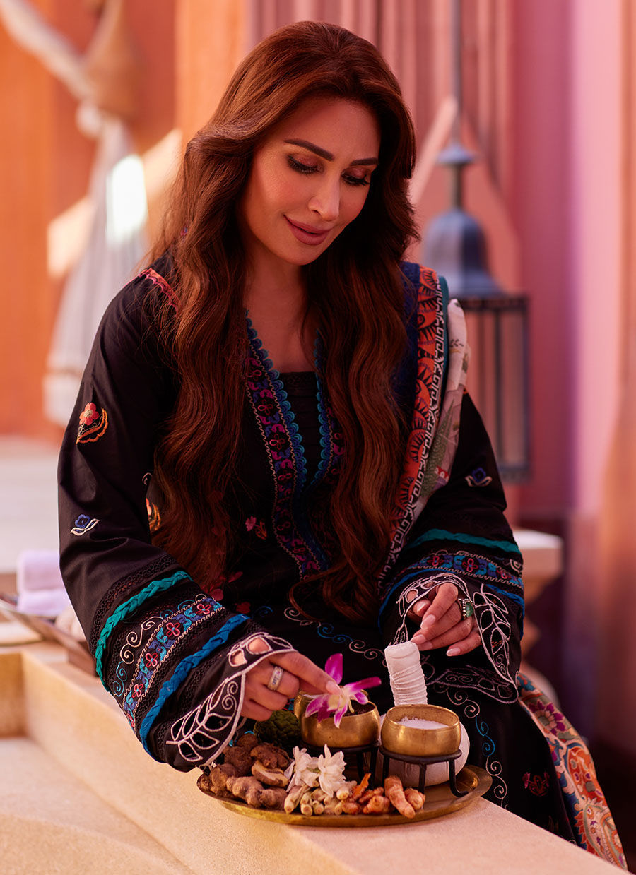 Suay by Farah Talib Aziz Unstitched 3 Piece Embroidered Lawn Suit FTA24LU FTA 01 ILARIA BLACK - Luxury Collection Brand Mafia by Zonash