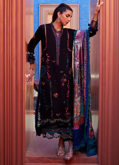 Suay by Farah Talib Aziz Unstitched 3 Piece Embroidered Lawn Suit FTA24LU FTA 01 ILARIA BLACK - Luxury Collection Brand Mafia by Zonash