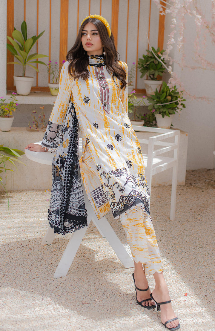 Sunshine Bloom By Al Zohaib Printkari Edition Unstitched 3 Piece Embroidered Cambric Suit AZ23PK 06 - Winter Collection Brand Mafia by Zonash