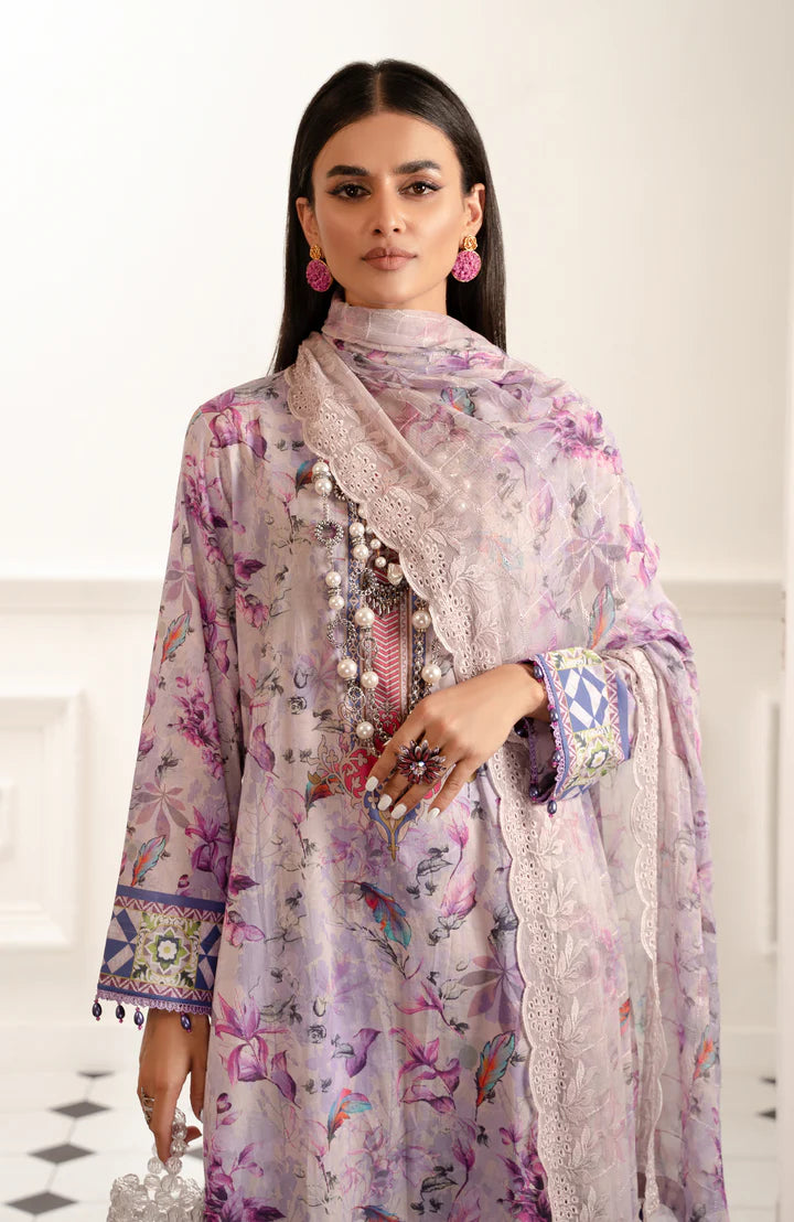 Sunshine Bloom By Al Zohaib Unstitched 3 Piece Digital Printed Cambric Suit with Bamber Chikankari Dupatta - Summer Collection